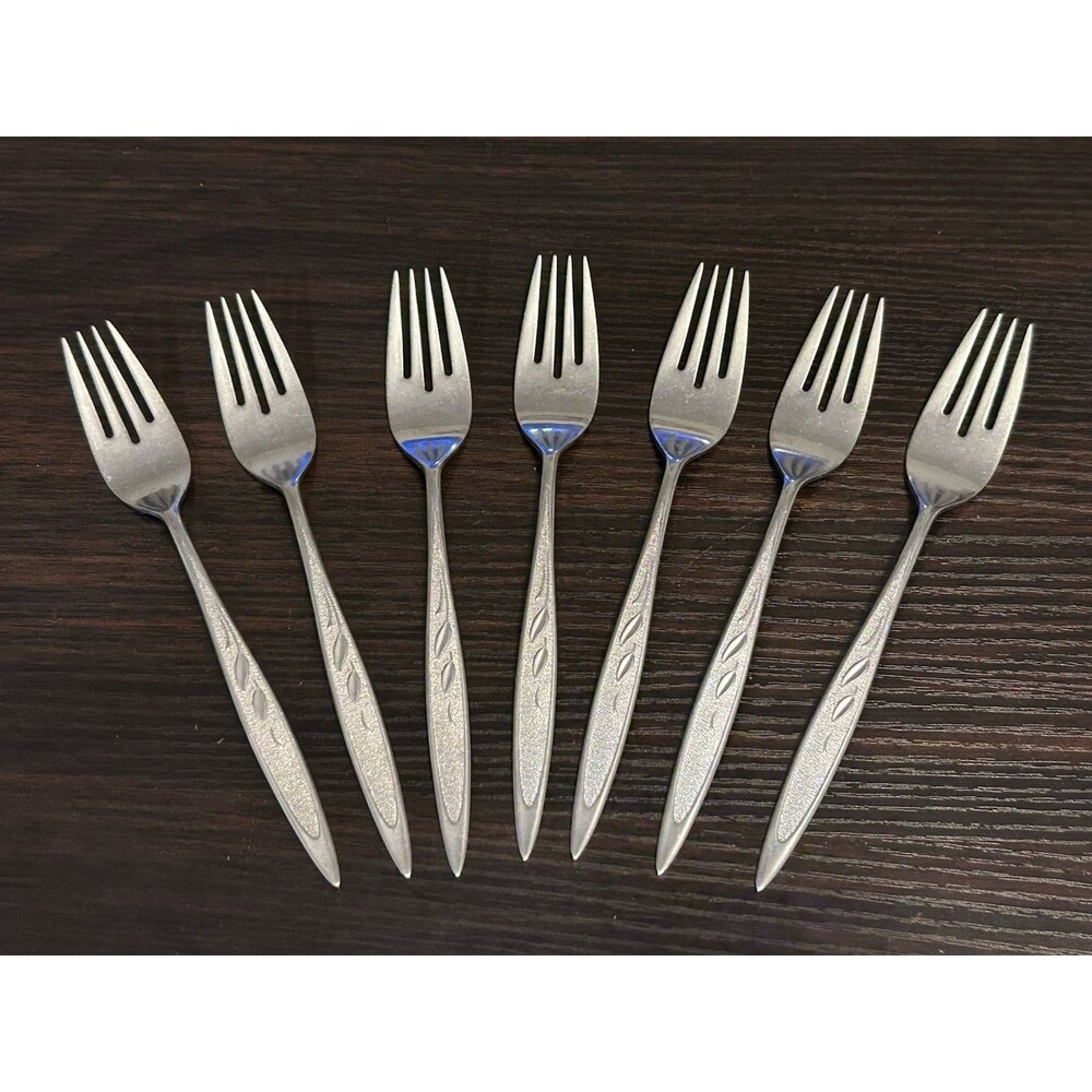 7 Oneida Royal Harvest Salad Forks William A Rogers Premier Stainless Vintage